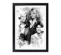 Charlies Angels Original Cast V3 Framed Print | A2 Black Framed Wall Art | Ready to Hang | Modern Nature Picture | Living Room Bedroom Lounge Office