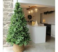 Charlies Artificial Christmas Tree, 1.8m/6ft Woodland Pine, 750 Tips, Hinged Branches with Metal Stand, Green
