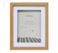 Charlies Brand - Medium Oak Picture Frame - 8x10 inch - MDF, Glass Front - Tabletop, Wall Mount - Rustic Decor