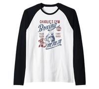 Charlie's Gym Boxing MMA Retro Design for The Name Charlie Raglan Baseball Tee