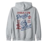 Charlie's Gym Boxing MMA Retro Design for the Name Charlie Zip Hoodie