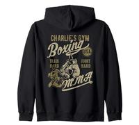 Charlie's Gym Boxing MMA Retro Design for the Name Charlie Zip Hoodie