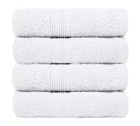 Charlotte Andersen Luxury Hand Towels 100% Cotton 500gsm - Ultra-Soft, Highly Absorbent, Fast-Drying, Premium Quality Towels for Bathroom 50cm x 85cm- Set of 4 (4, White)
