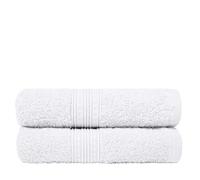 Charlotte Andersen Luxury Hand Towels 100% Cotton 500gsm - Ultra-Soft, Highly Absorbent, Fast-Drying, Premium Quality Towels for Bathroom 50cm x 85cm- Set of 2 (2, White)