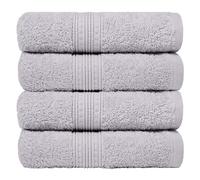 Charlotte Andersen Luxury Hand Towels 100% Cotton 500gsm - Ultra-Soft, Highly Absorbent, Fast-Drying, Premium Quality Towels for Bathroom 50cm x 85cm- Set of 4 (4, Grey)