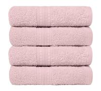 Charlotte Andersen Luxury Hand Towels 100% Cotton 500gsm - Ultra-Soft, Highly Absorbent, Fast-Drying, Premium Quality Towels for Bathroom 50cm x 85cm- Set of 4 (4, Blush Pink)