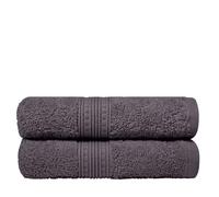 Charlotte Andersen Luxury Hand Towels 100% Cotton 500gsm - Ultra-Soft, Highly Absorbent, Fast-Drying, Premium Quality Towels for Bathroom 50cm x 85cm- Set of 2 (2, Charcoal)