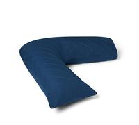 Charlotte Andersen Orthopaedic V Pillow with Pillowcase. Non Allergenic Quilted Cushioning Head, Neck & Back Support Pillow (NAVY, V PILLOW WITH QUILTED PILLOWCASE)
