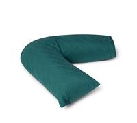 Charlotte Andersen Orthopaedic V Pillow with Pillowcase. Non Allergenic Quilted Cushioning Head, Neck & Back Support Pillow (DARK GREEN, V PILLOW WITH QUILTED PILLOWCASE)