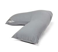 Charlotte Andersen V Shaped Orthopaedic Pillow Maternity Neck Pillow Polycotton Non Allergenic, For And Back, Soft, Pregnancy Nursing Support, Firm, Extra Filled Hollow Fibre, Machine Washable (Grey)