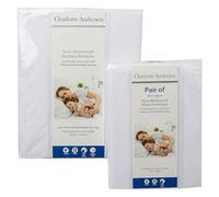 Charlotte Andersen Waterproof Mattress Protector Double - 35cm Extra Deep Fitted, Terry Cotton Blend, Noiseless, Breathable & Hypoallergenic Bed Protector (PAIR OF WATERPROOF PILLOW PROTECTORS)