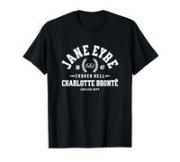 Charlotte Bronte Jane Eyre College Design Value Graphic T-Shirt, Men, Black, XL
