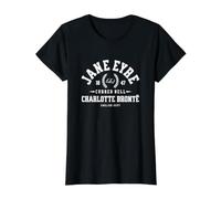 Charlotte Bronte Jane Eyre College Design Value Graphic T-Shirt, Women, Black, L