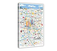 Charlotte Community Map Art Poster Canvas Poster Bedroom Decor Landscape Office Room Decor Gift 20x30inch(50x75cm)