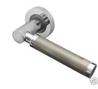 Charlotte Door Handle Lever on 50mm Rose Polished Chrome / Satin Nickel