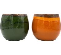 Charlotte Glossy Glazed,Well Made Ceramic Plant Pot, Shinny colour options D23cm H20CM, Orange or Emerald Green, Openin D18cm (Orange)