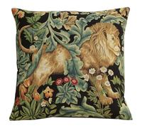 Charlotte Home Furnishings Inc Black Lion Throw Pillow Covers 18x18, European 100% Cotton Jacquard Woven Fabric, Boho & Vintage Inspired Decorative Cushion for Living Room and Sofa