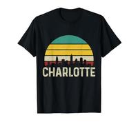 Charlotte North Carolina Retro Vintage Pride Value Graphic T-Shirt, Men, Black, L