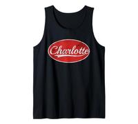 Charlotte North Carolina Throwback Varsity Style Tank Top