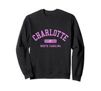 Charlotte North Carolina Vintage Pride Pink Sweatshirt