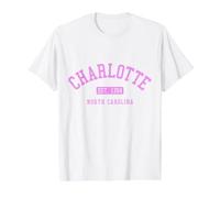 Charlotte North Carolina Vintage Pride Pink Value Graphic T-Shirt, Men, White, S