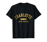 Charlotte North Carolina Vintage Pride Value Graphic T-Shirt, Men, Black, S