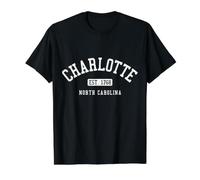 Charlotte North Carolina Vintage Pride Value Graphic T-Shirt, Men, Black, XL