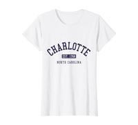 Charlotte North Carolina Vintage Pride Value Graphic T-Shirt, Women, White, XS