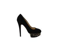 Charlotte Olympia Women's Preloved Dolly Studs Embellished Pumps in Black Suede | Size: 5.5
