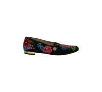 Charlotte Olympia Women's Preloved Rose Garden Floral Embroidered Flats in Green Fabric | Size: 3
