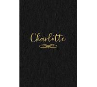 Charlotte: Personalized Journal to Write In | Black Gold Custom Name Line Notebook