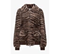 CHARLOTTE SIMONE Ginger Brown Tiger Faux Fur Bomber Jackets Size: M, C