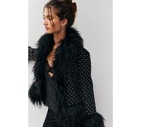 Charlotte Simone Stella Jacket at Free People in Black & Bedazzled, Size: Small - female