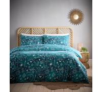 (Double, Green) Charlotte Thomas Celestial Green Duvet Cover Set Sun, Moon and Stars Bedding Dark Green Bed Lining with Pillowcases