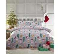 Charlotte Thomas Christmas Stockings Duvet Cover Set Multicoloured Xmas Bedding Set Single
