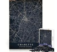 Charlotte United States Jigsaw for Adults1000 Pieces Cognitive Skill Soothing Downtime Solid Lock Ideal Xmas Gift (38x26cm)