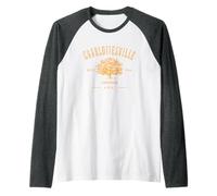 Charlottesville Virginia USA Vintage Distressed Style Design Raglan Baseball Tee