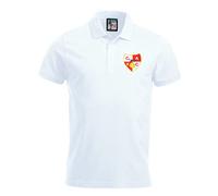 Charlton 1940s Retro Football Polo Embroidered Logo White