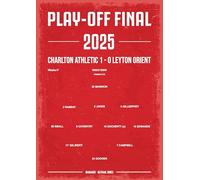 Charlton 2025 play-off final art print. Size A4