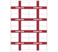 Charlton England Flag Rectangular Matt Paper Stickers A4 Sheet of 8 (Each Sticker is 99mm x 68mm)