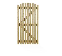 Charlton Orchard Curved Treated Slatted Gate Green 1.83m High x 0.915m Wide