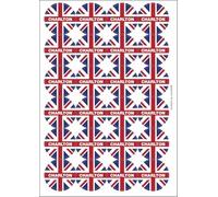 Charlton Union Jack Circular Matt Paper Stickers A4 Sheet of 24 (Each Sticker is 45mm Diameter)