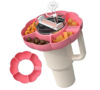 Charlux Snack Tray with Handle & Silicone Bowl for Stanley Cup - 30 oz, Pink