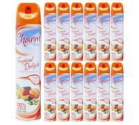 Charm Air Freshener Tropical Delight 240ml x12 Pack - Long Lasting Tropical Scent, Eliminates Odors, Refreshes Home, Office & Car, Instant Burst Spray for Lasting Freshness, Air Care Solution