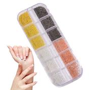 Charm Beads for 3D - Silver Gold Manicure Set, Mixed Size Artwork | Decoration Sparkling Caviar Embellishment, Supply Package Crafts of Joys