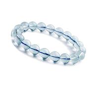 charm bracelet 11mm Natural Blue Aquamarine Clear Crystal Round Beads Bracelet For Women Men AAAA