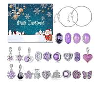 Charm Bracelet 2024, Jewelry 2024, 2024 Girls, Christmas Countdown Calendar with 22 Charm Beads 2 Bracelets