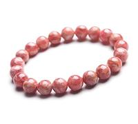 charm bracelet 9mm Genuine Natural Red Rhodonite Rhodochrosite Gemstone Crystal Round Bead Bracelet Jewelry AAAA