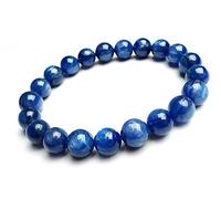 charm bracelet 9mm Natural Blue Kyanite Gemstone Stretch Crystal Cat Eye Round Bead Bracelet AAAA