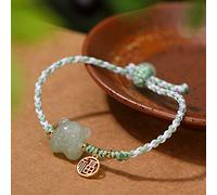 Charm bracelet Feng Shui Amulet Bracelet Natural Gemstone Hetian Jade Bracelet Lucky Wealthy Charm Bracelet for Women 2022 Year of Tiger Gifts Green Jade Bracelet Talisman for Good Luck Adjustable (C